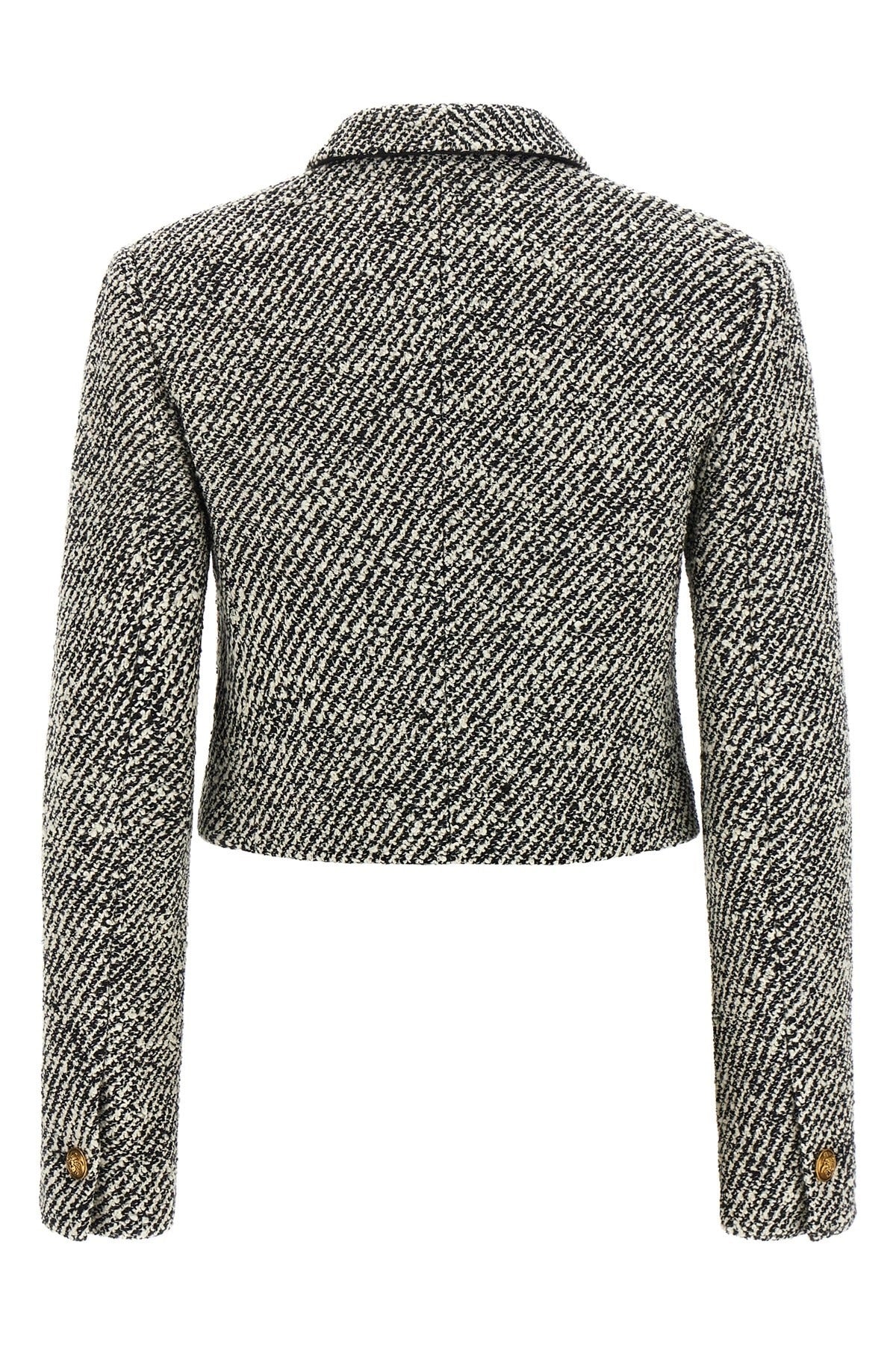 Versace Bouclé Wool Blend Blouson Jacket