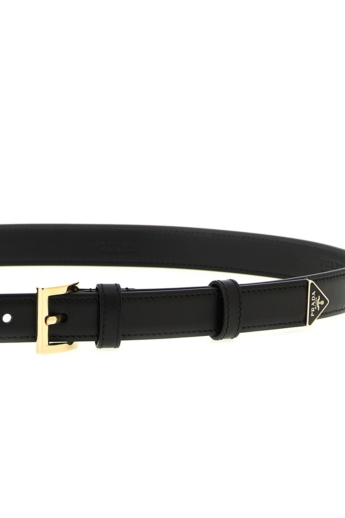 Prada Leather Belt With Triangle Logo