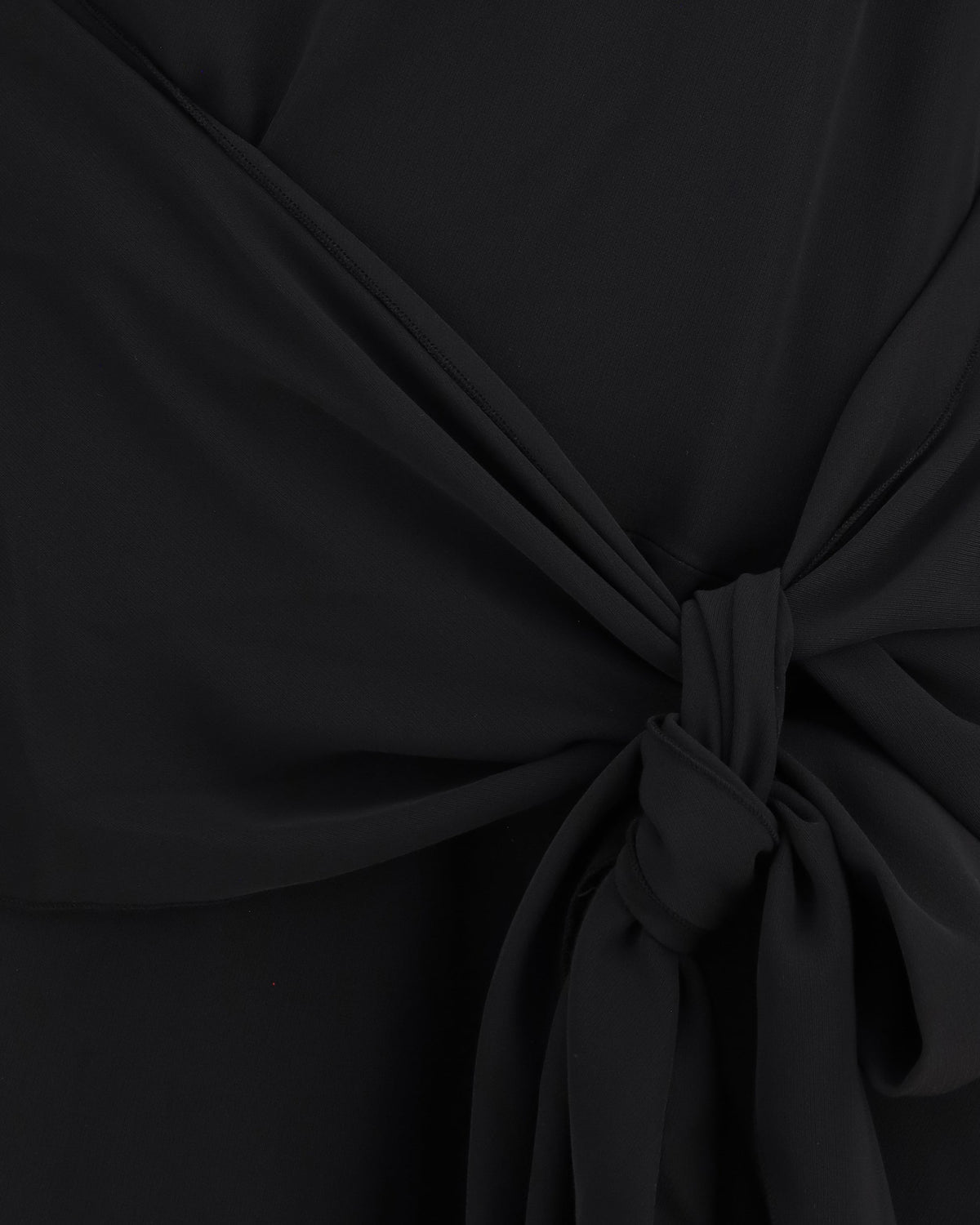 Ganni Draped-Knot Crepe Mini Dress