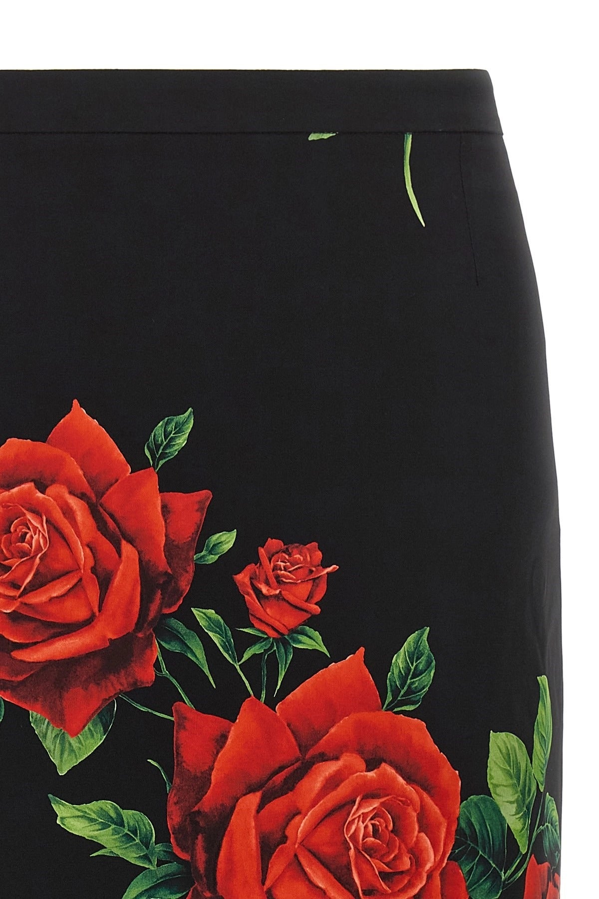 Dolce & Gabbana Rose Print Pencil Skirt