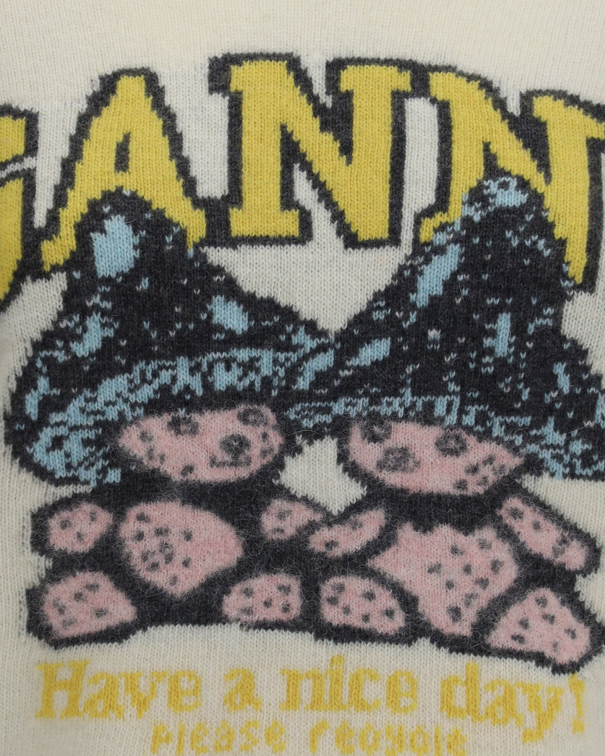 Ganni Mushroom Teddy Wool-Blend Sweater