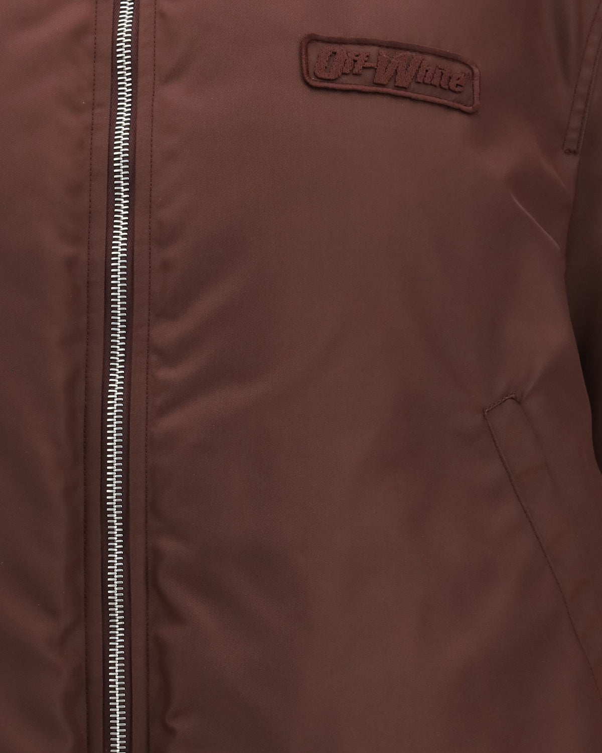 Off-White Embroidered Logo Nylon Bomber Jacket