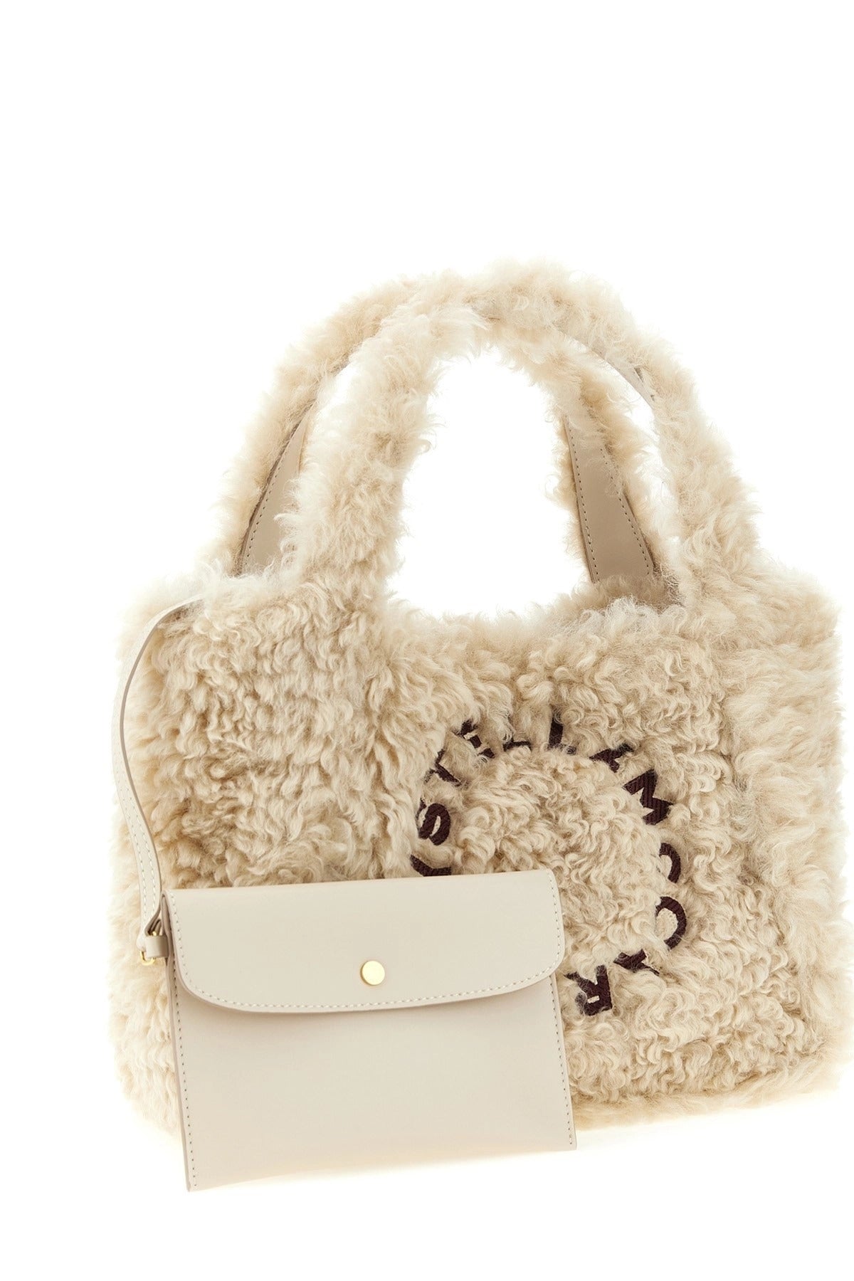 Stella McCartney Shearling Logo Shopping Bag