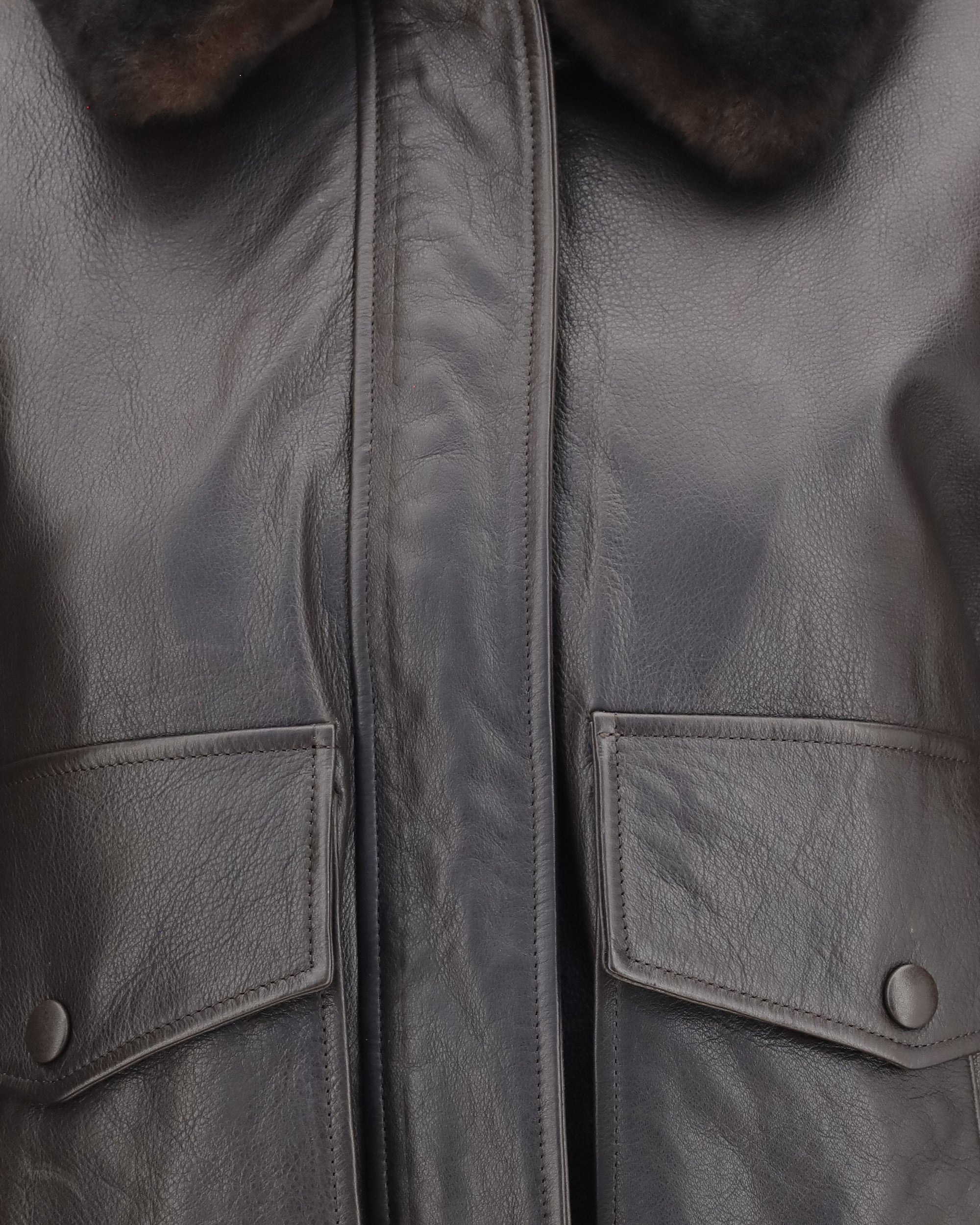 Loulou De Saison Russo Leather Bomber Shearling Collar
