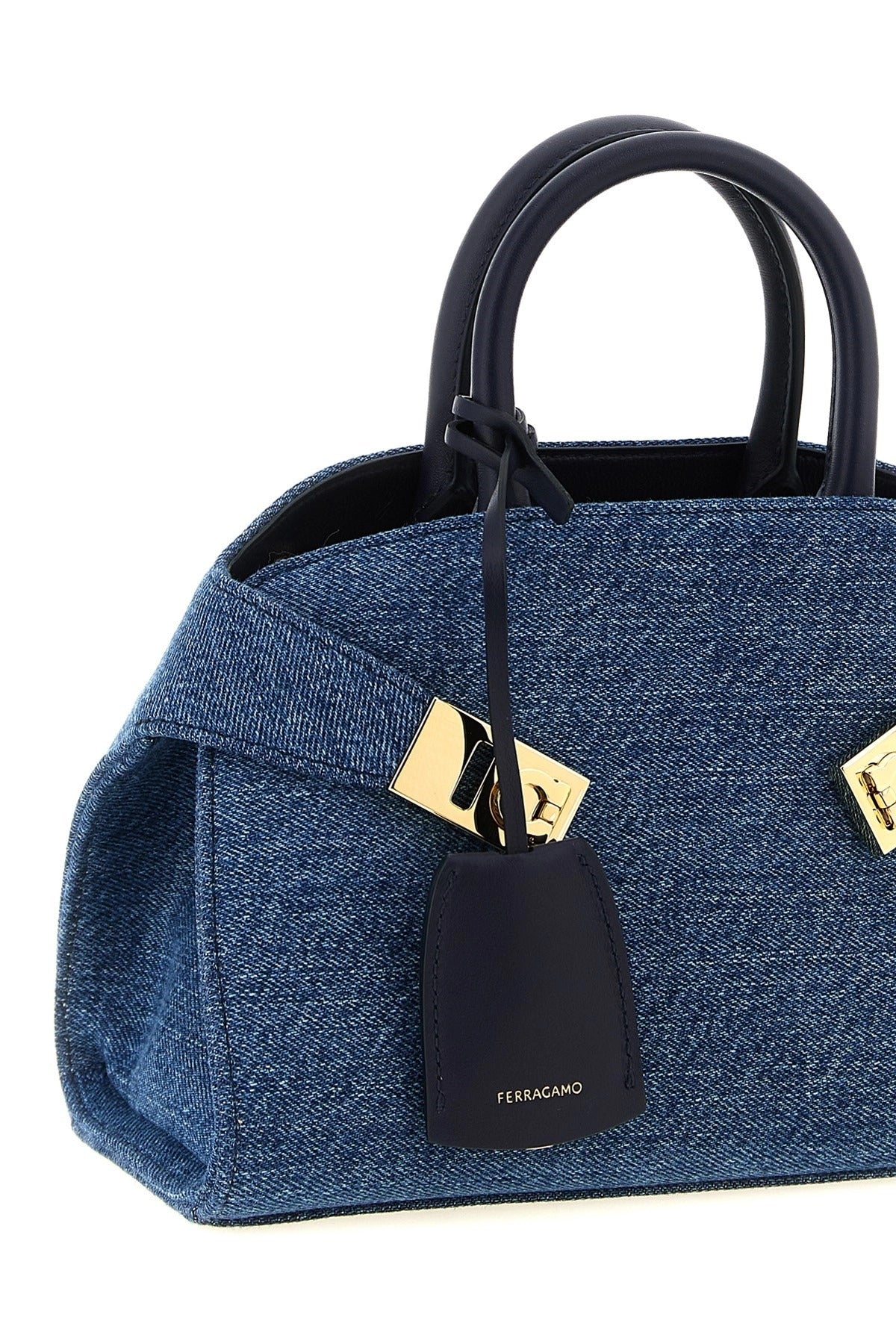 Ferragamo Hug Xs Blue Denim Handbag