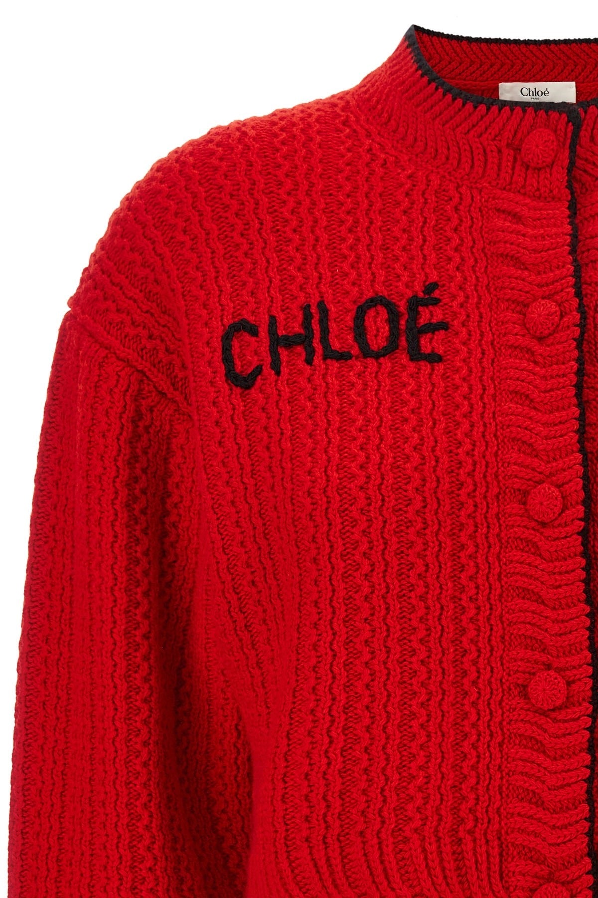 Chloé Logo Embroidery Cardigan