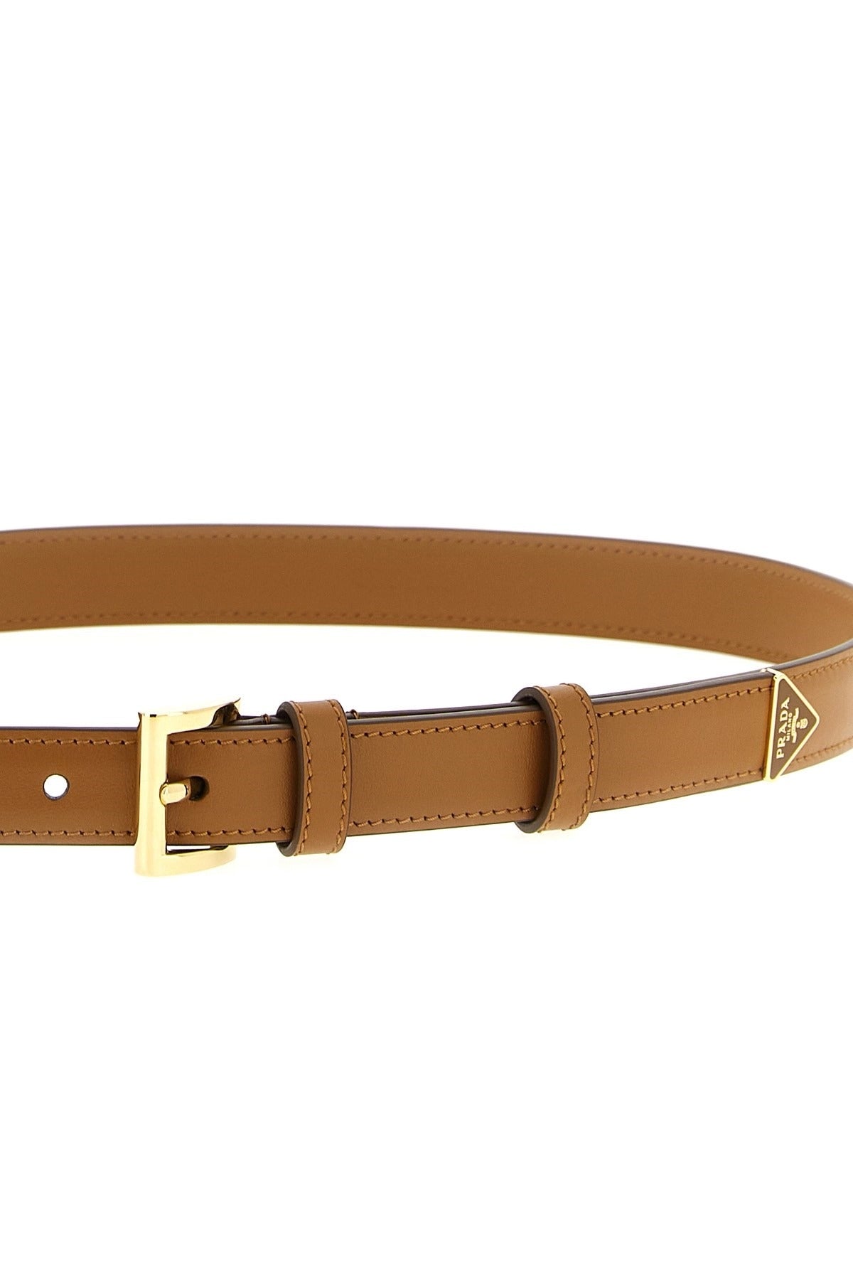 Prada Triangle Logo Leather Belt