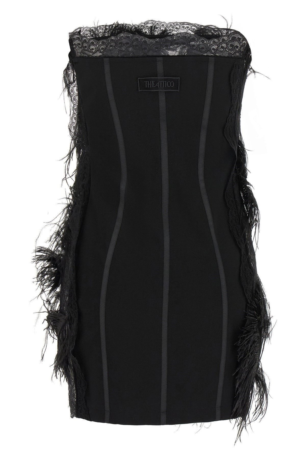 The Attico Lace And Feather Mini Dress