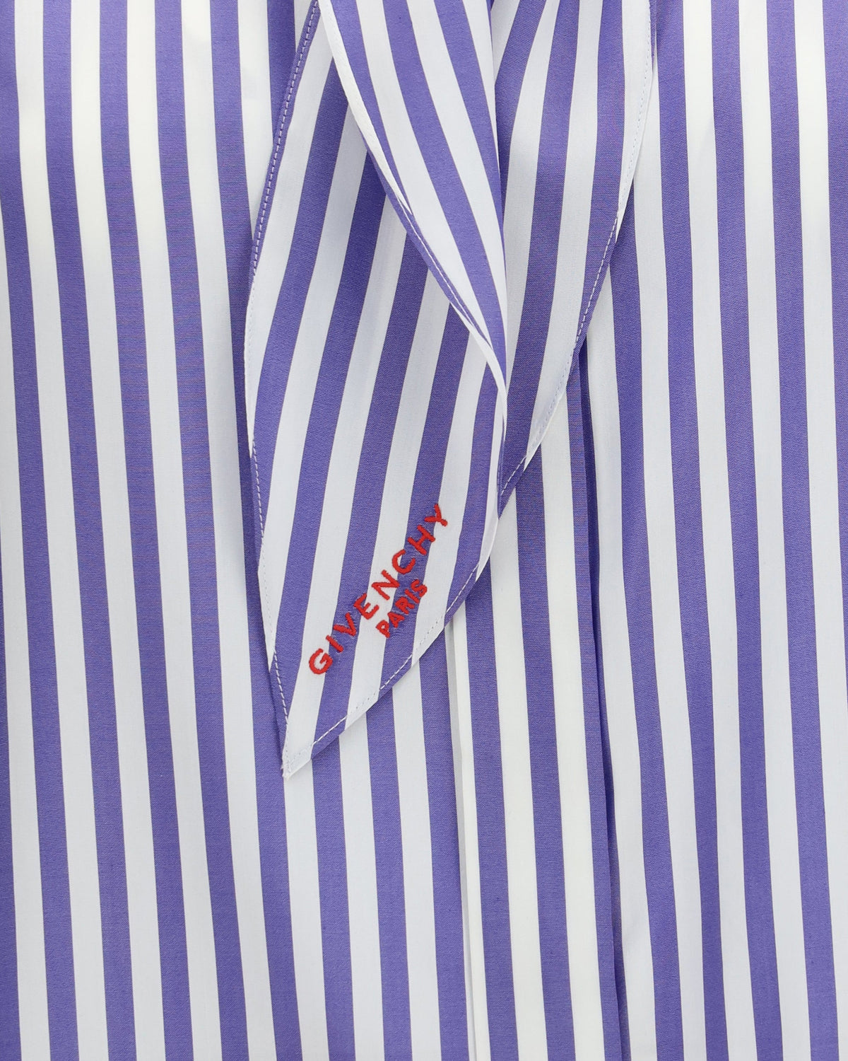 Givenchy Silk Striped Cocoon Shirt With Bow