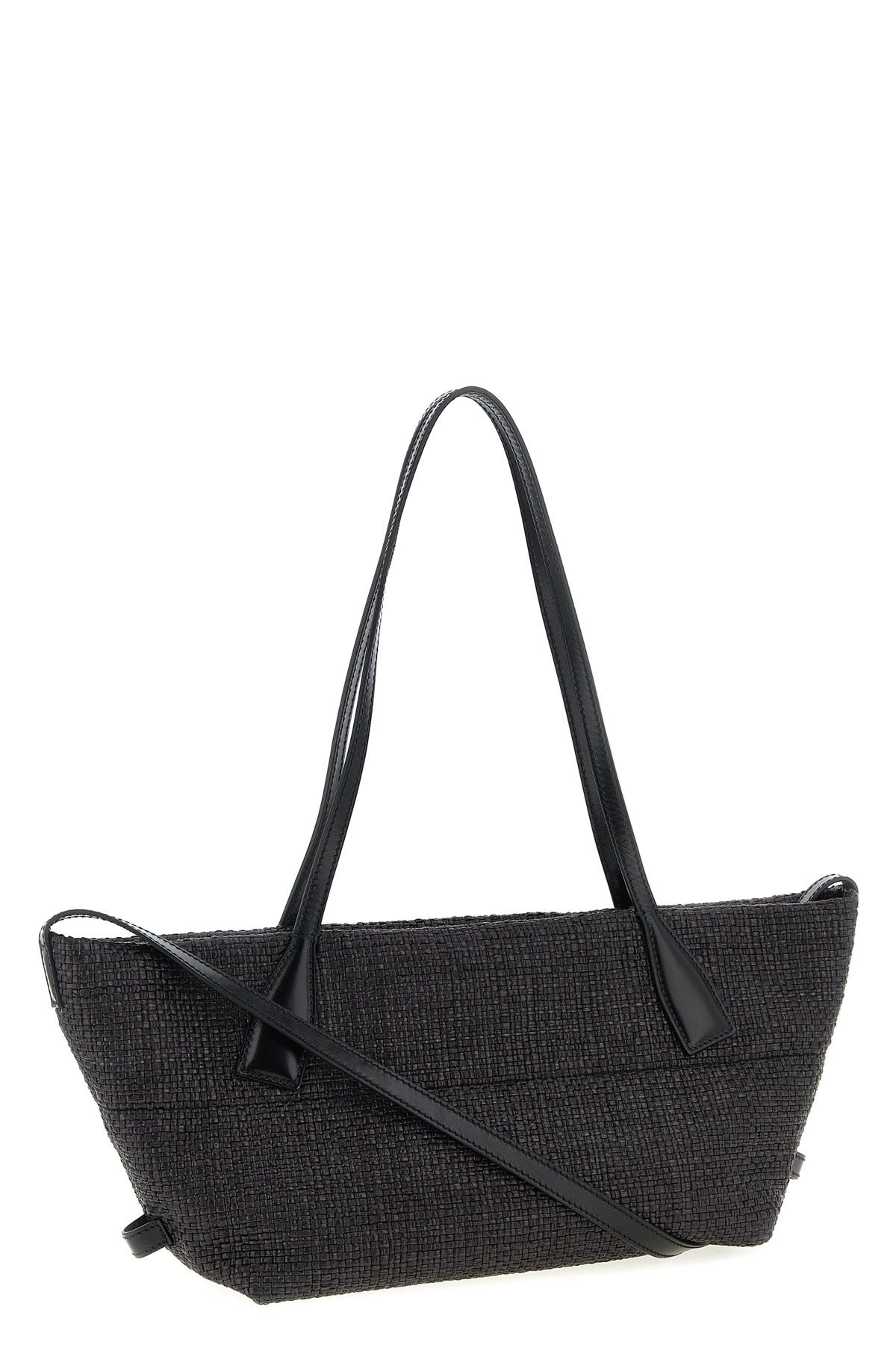 Balmain Track Small Rafia Tote Bag