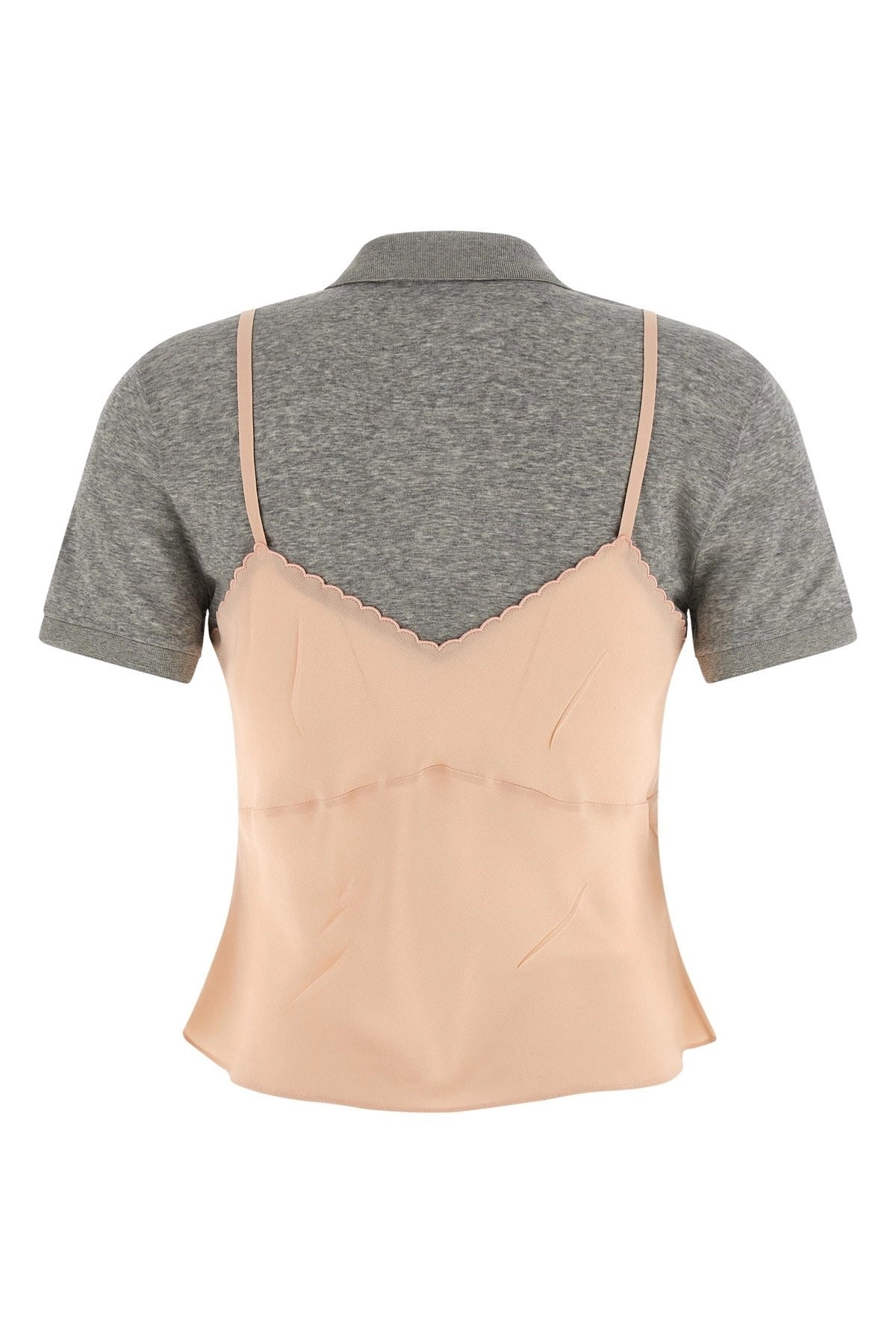 Miu Miu Silk Hybrid Polo Top