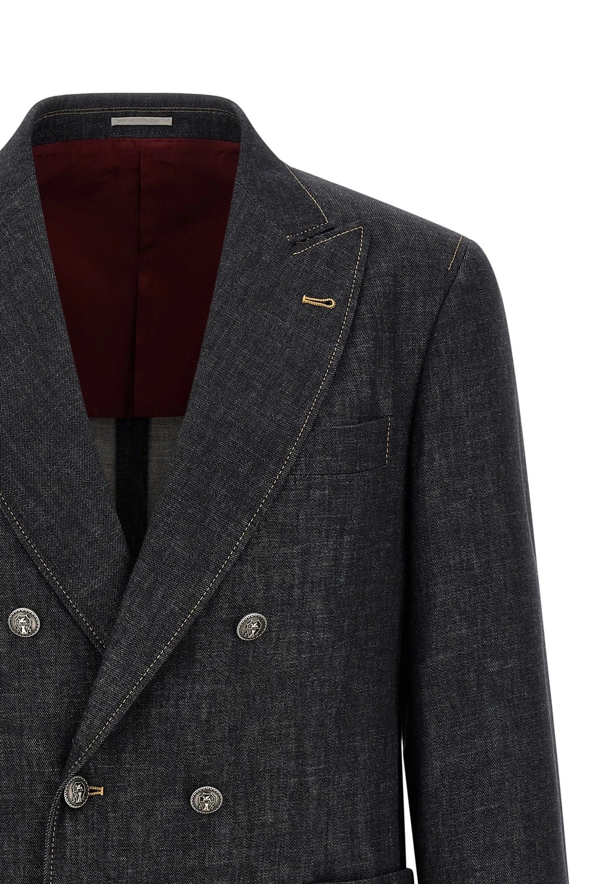 Brunello Cucinelli One-And-A-Half-Breasted Denim Blazer