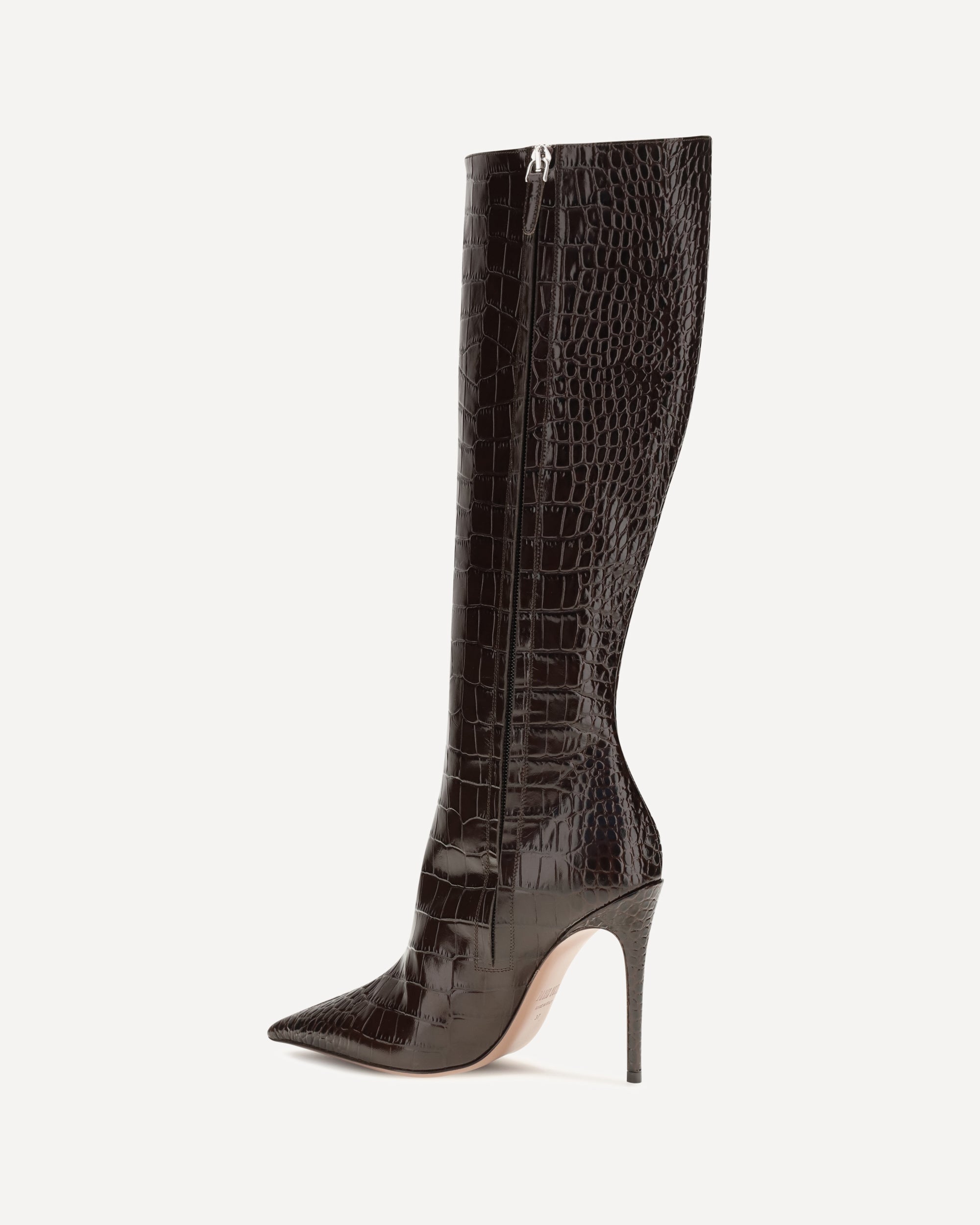 Paris Texas Vera Crocodile-Effect Tall Boots