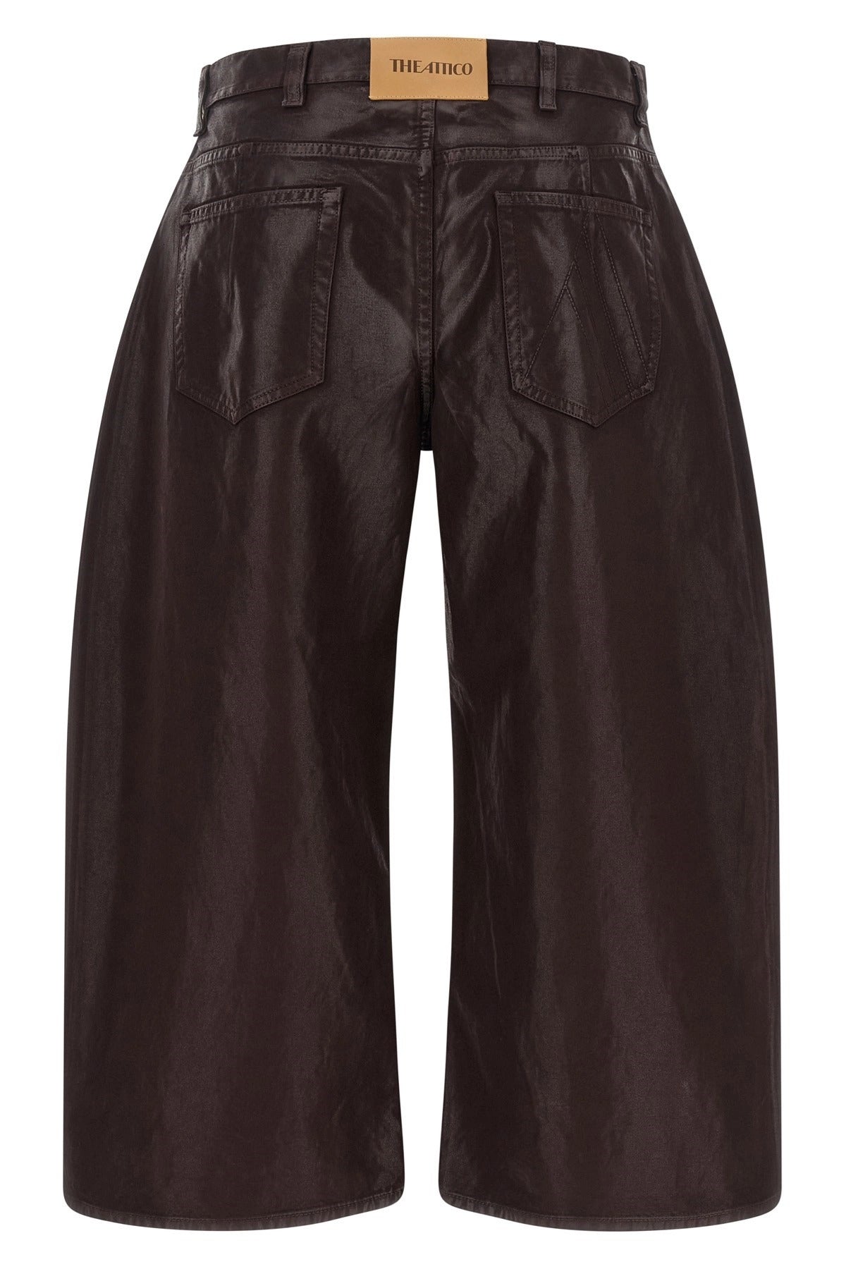 The Attico Coated Cropped Wide-Leg Pants