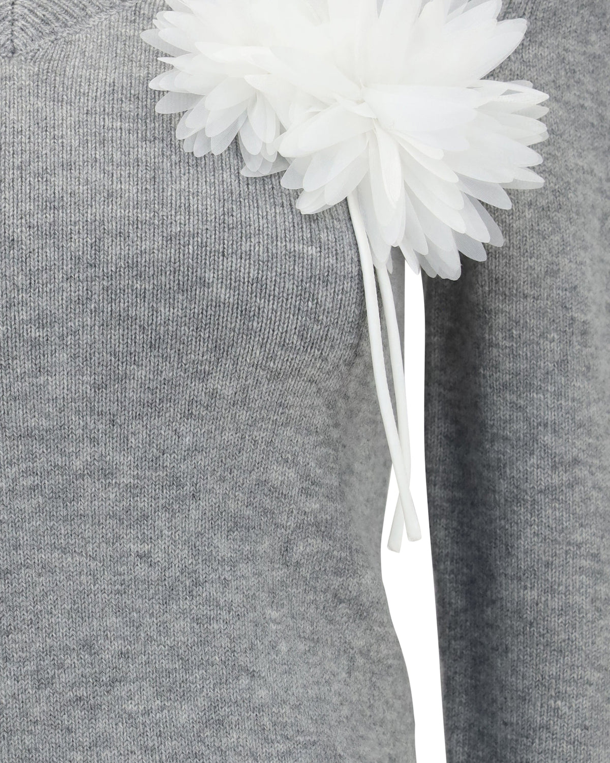 Self-Portrait Wool Cashmere Blend Jumper Floral Corsage