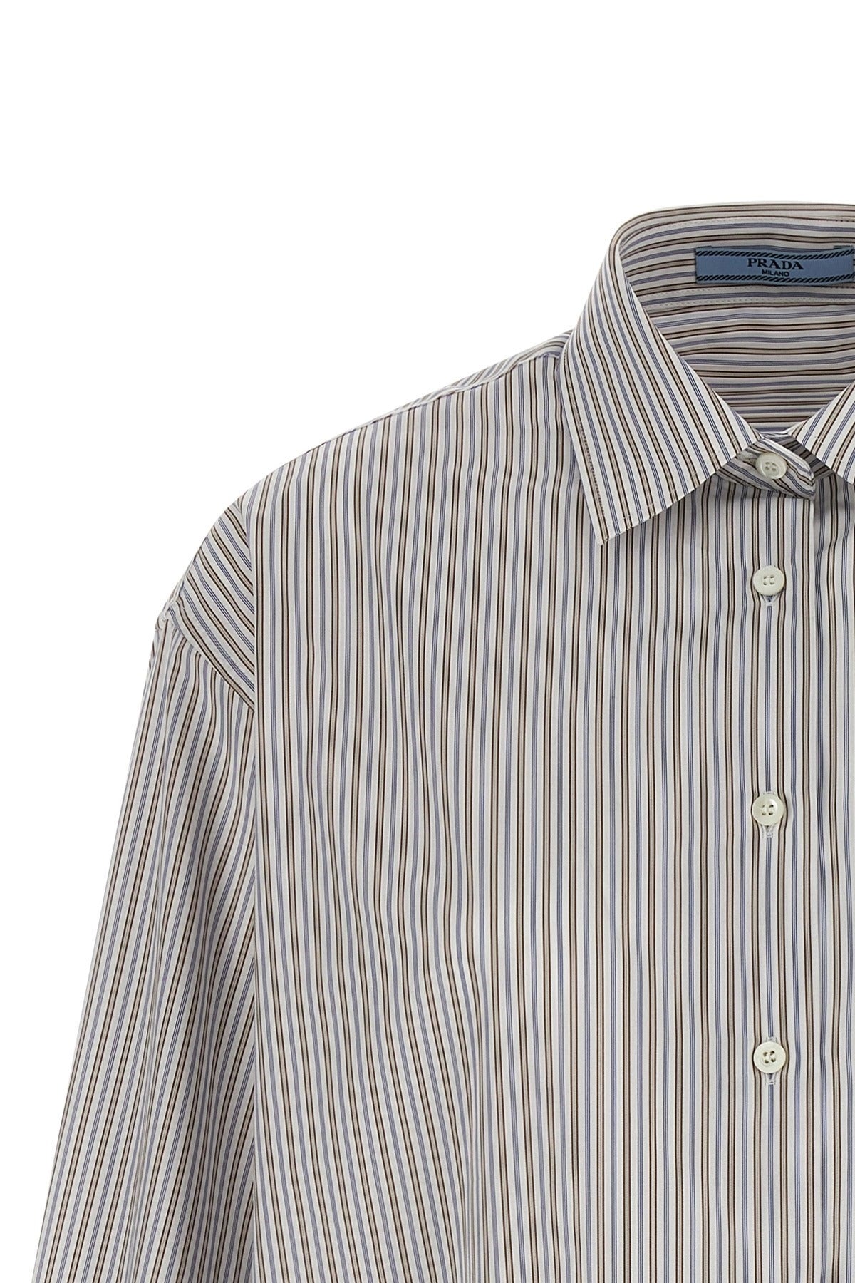 Prada Striped Cotton Poplin Shirt