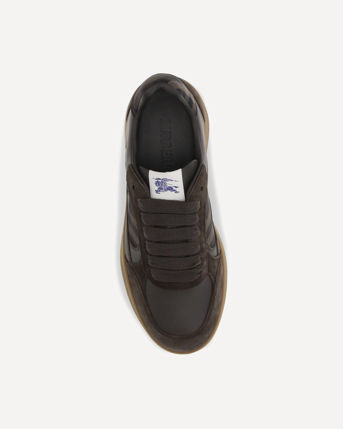 Burberry Terrace Check Leather Suede Sneakers