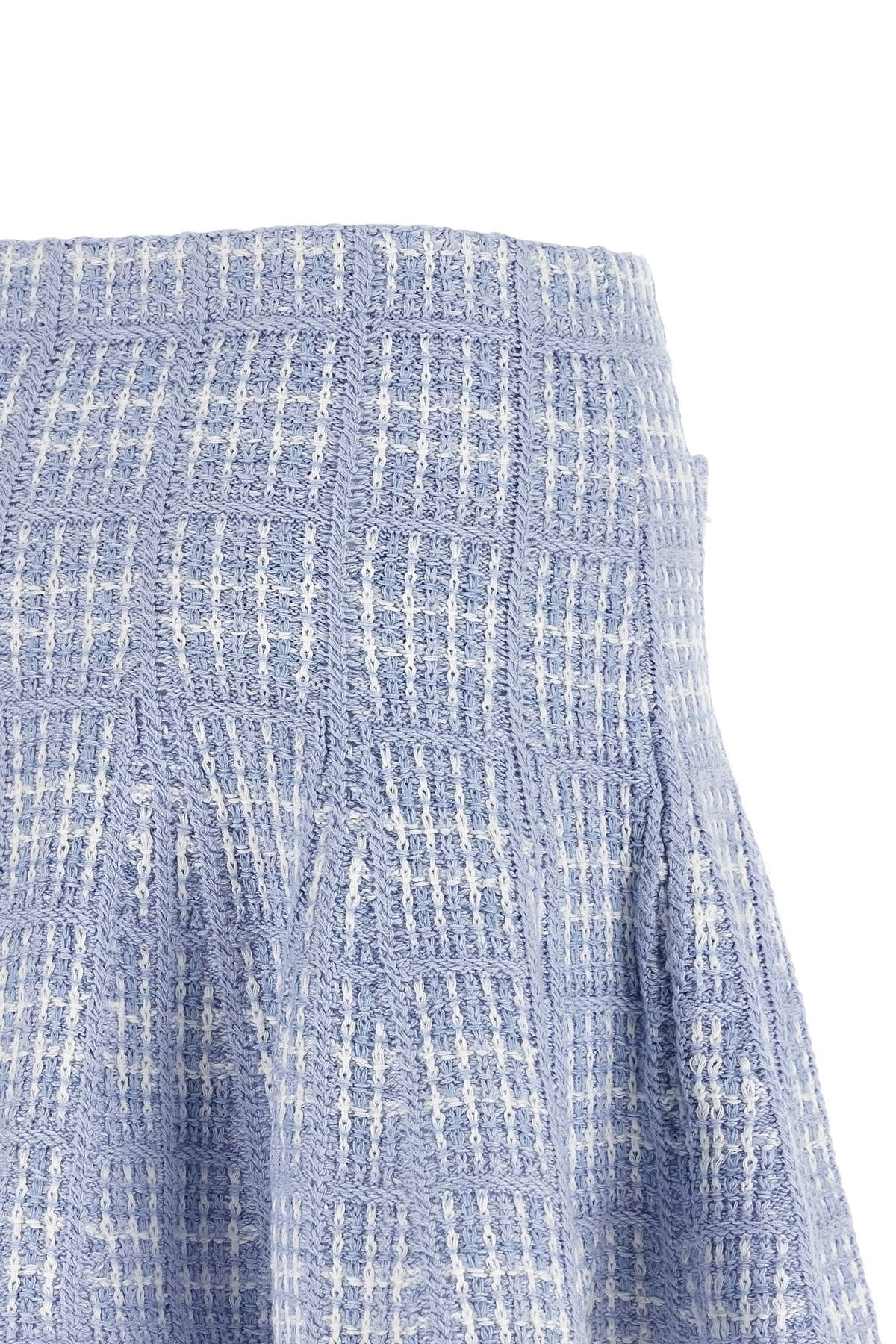Self-Portrait Check Knit Mini Skirt