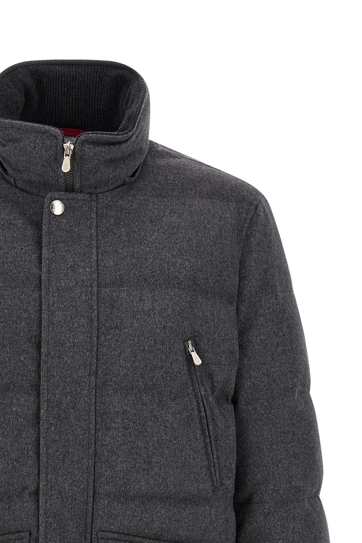 Brunello Cucinelli Membrane Flannel Parka in Lana