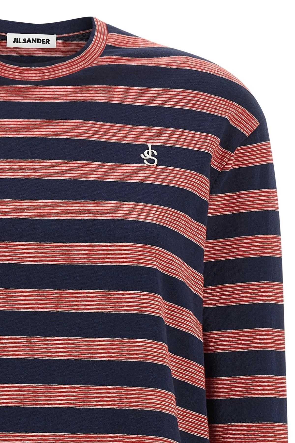Jil Sander Striped Long Sleeve Crewneck T-Shirt