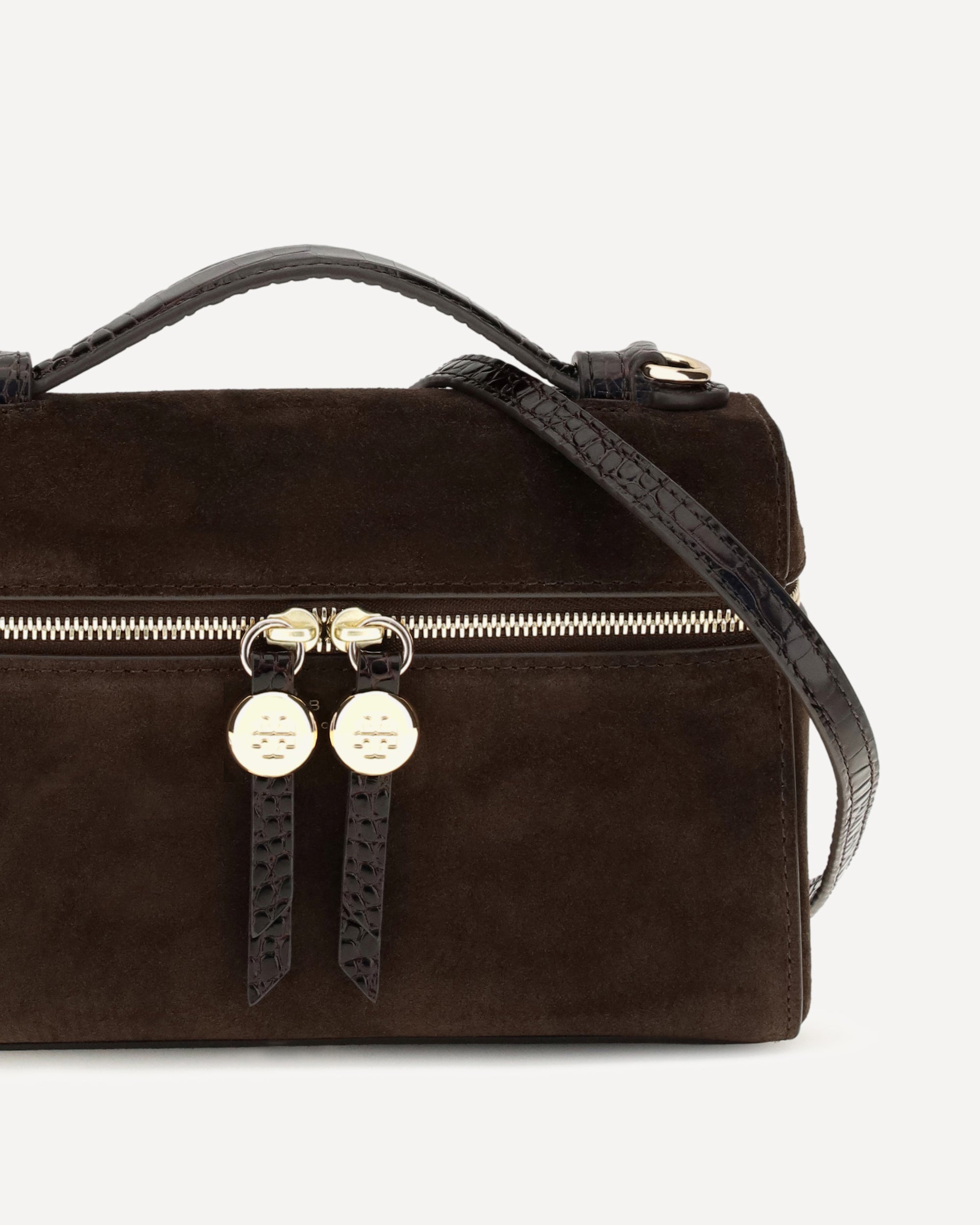 Tory Burch Romy Slim Suede Top Handle Bag