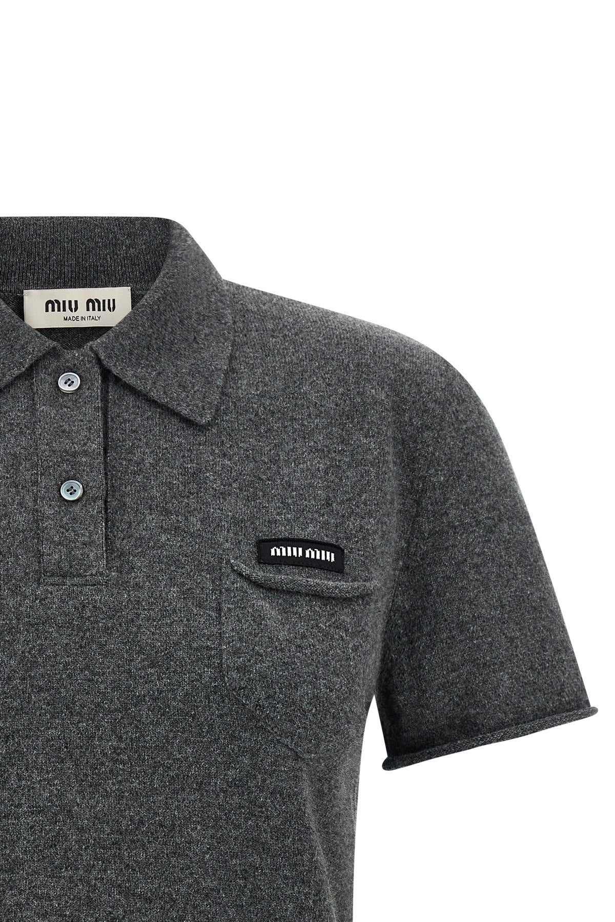 Miu Miu Mélange Cashmere Polo Shirt