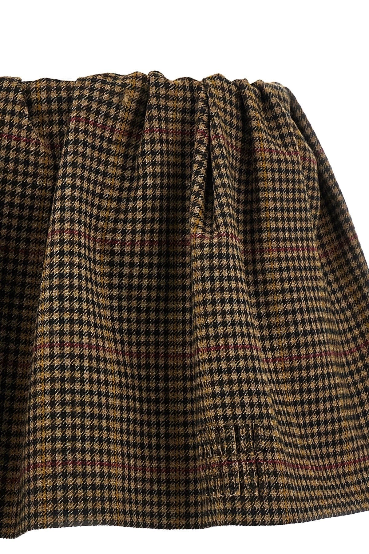 Miu Miu Houndstooth Wool Mini Skirt