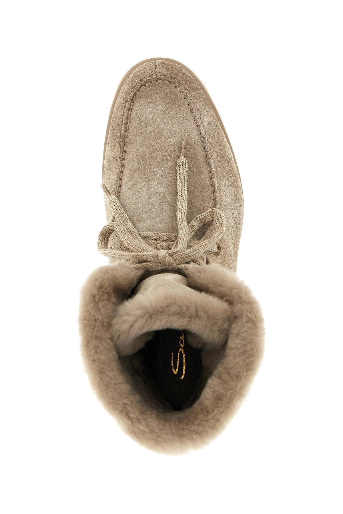 Santoni Suede Shearling Ankle Boots