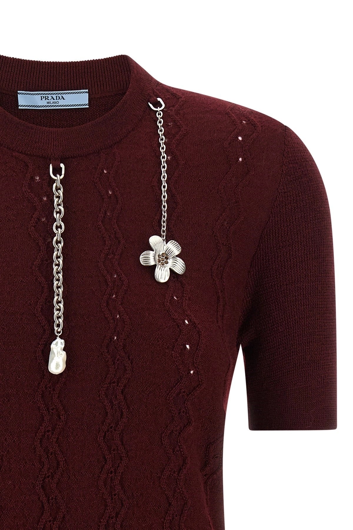 Prada Charms Distressed Sweater