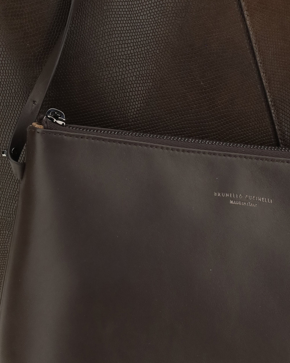 Brunello Cucinelli Leather Shopping Bag With Monili Detail