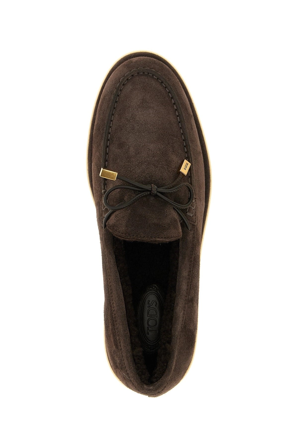 Tod's Shearling Suede Loafers