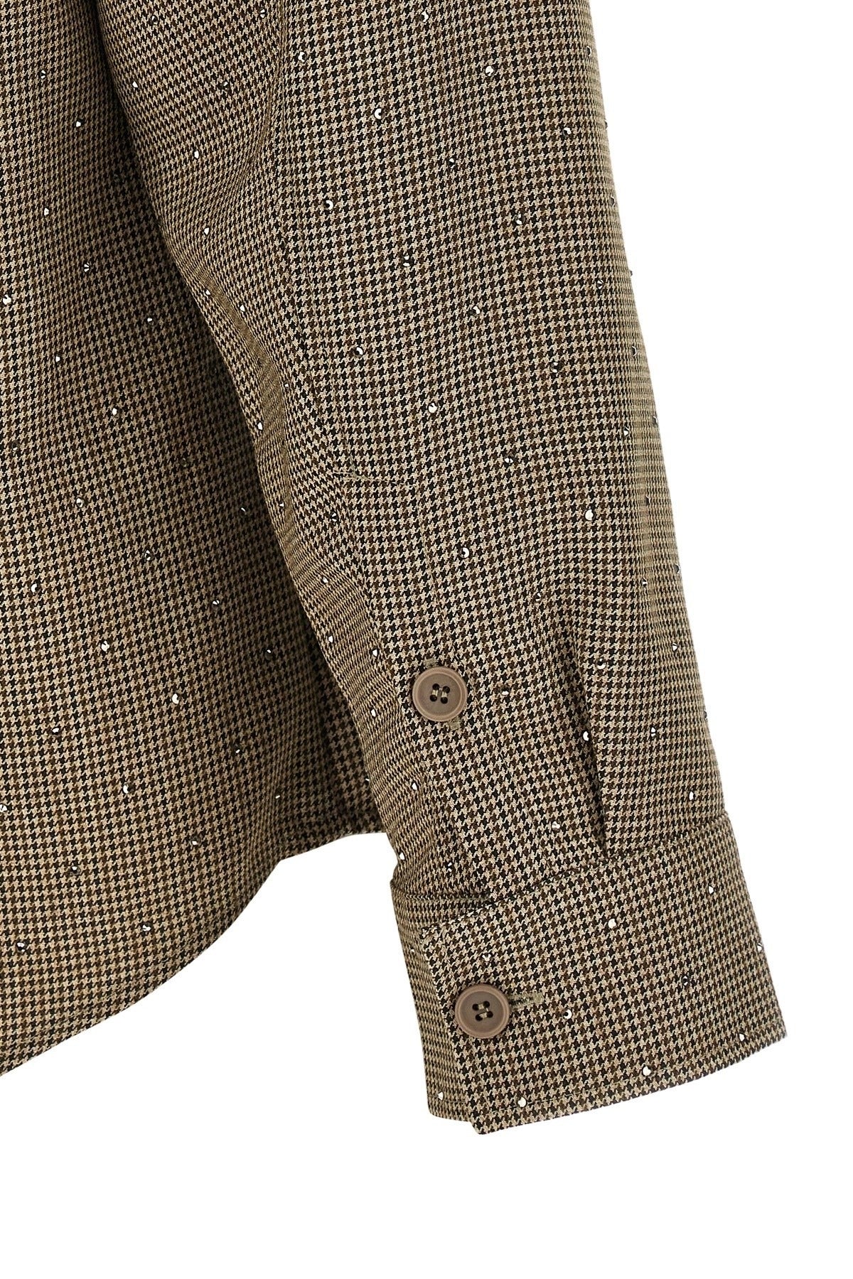 P.A.R.O.S.H. Palais Houndstooth Rhinestone Shirt