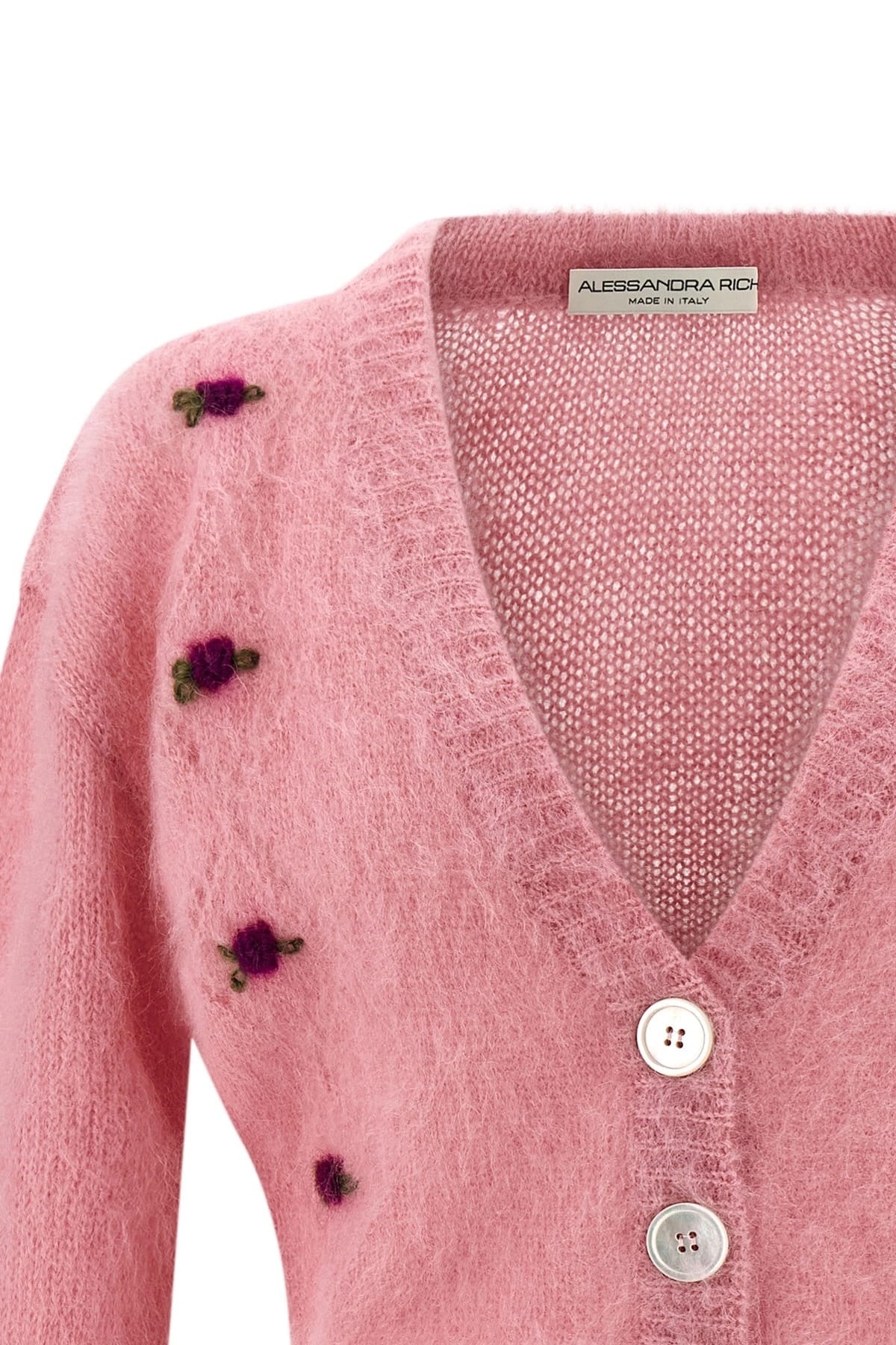 Alessandra Rich Carded Mohair Cardigan