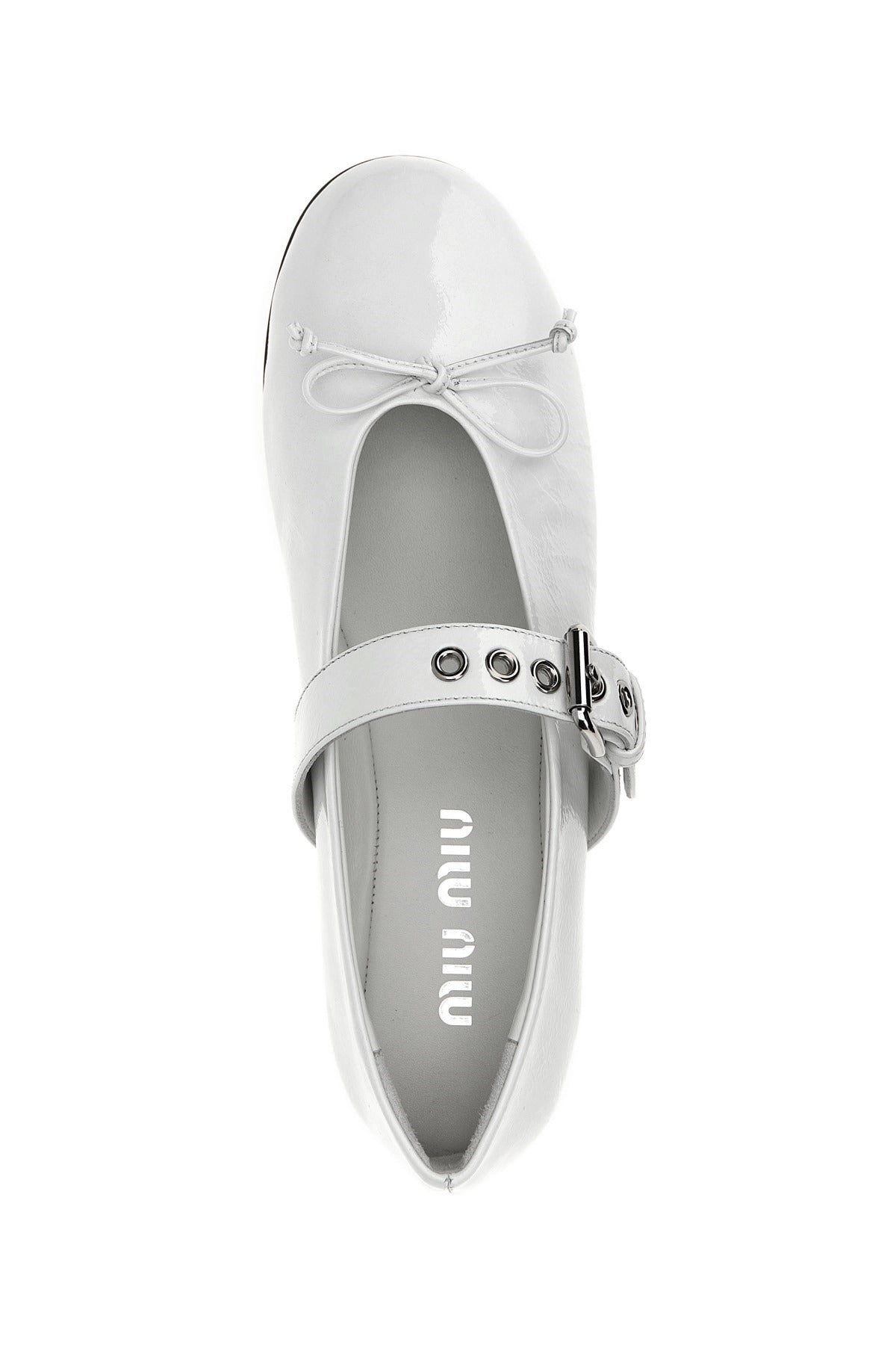 Miu Miu Buckle And Bow Ballet Flats