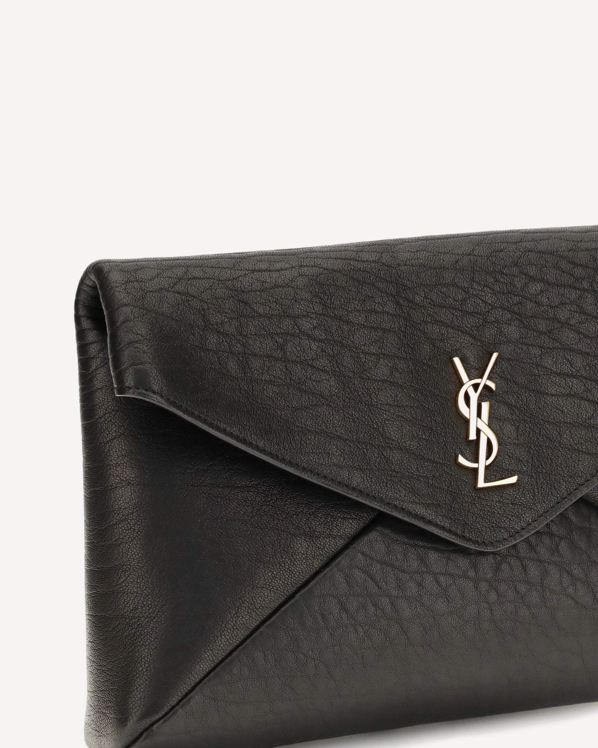 Saint Laurent Envelope Leather Clutch