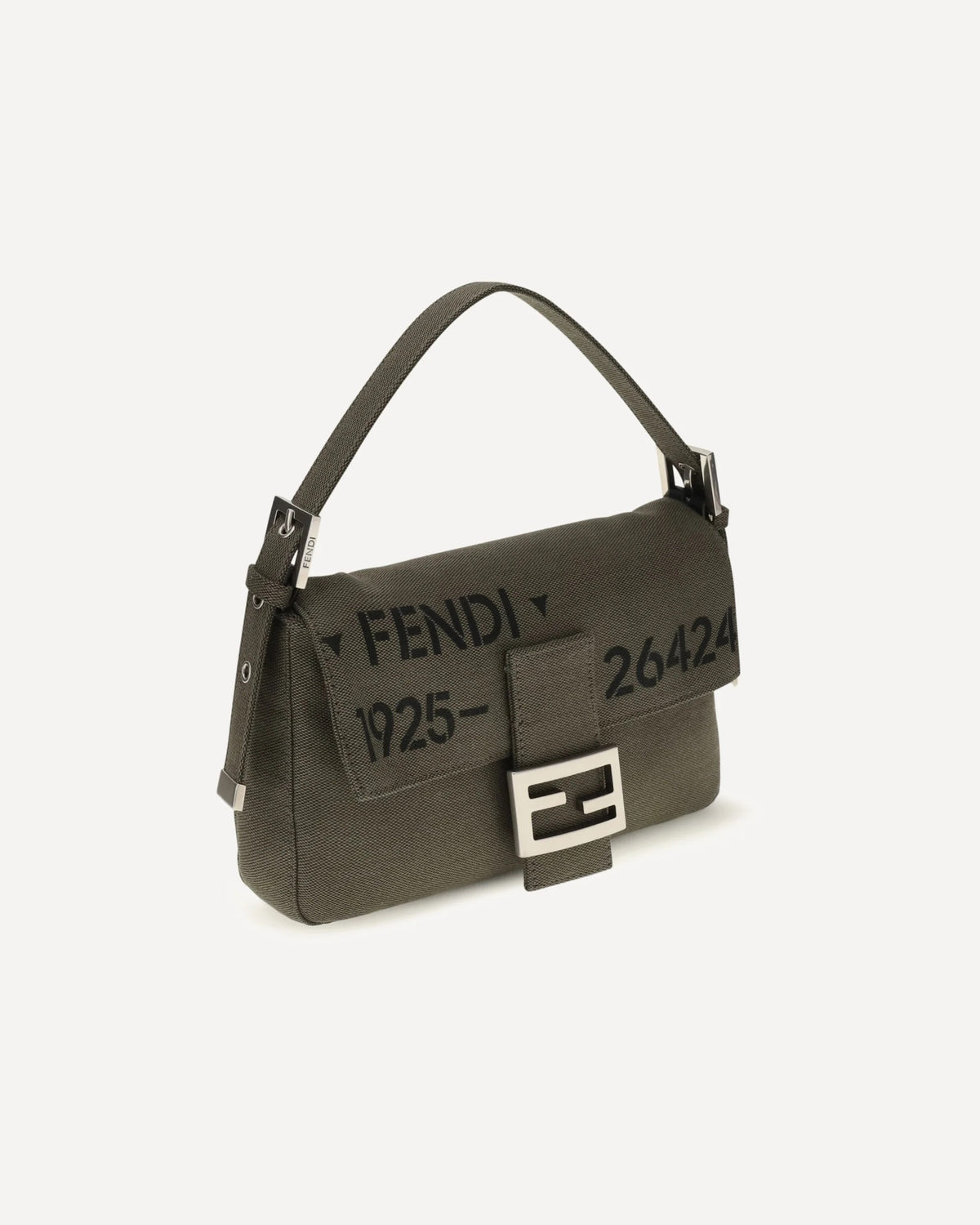 Fendi Baguette 26424 Canvas Shoulder Bag
