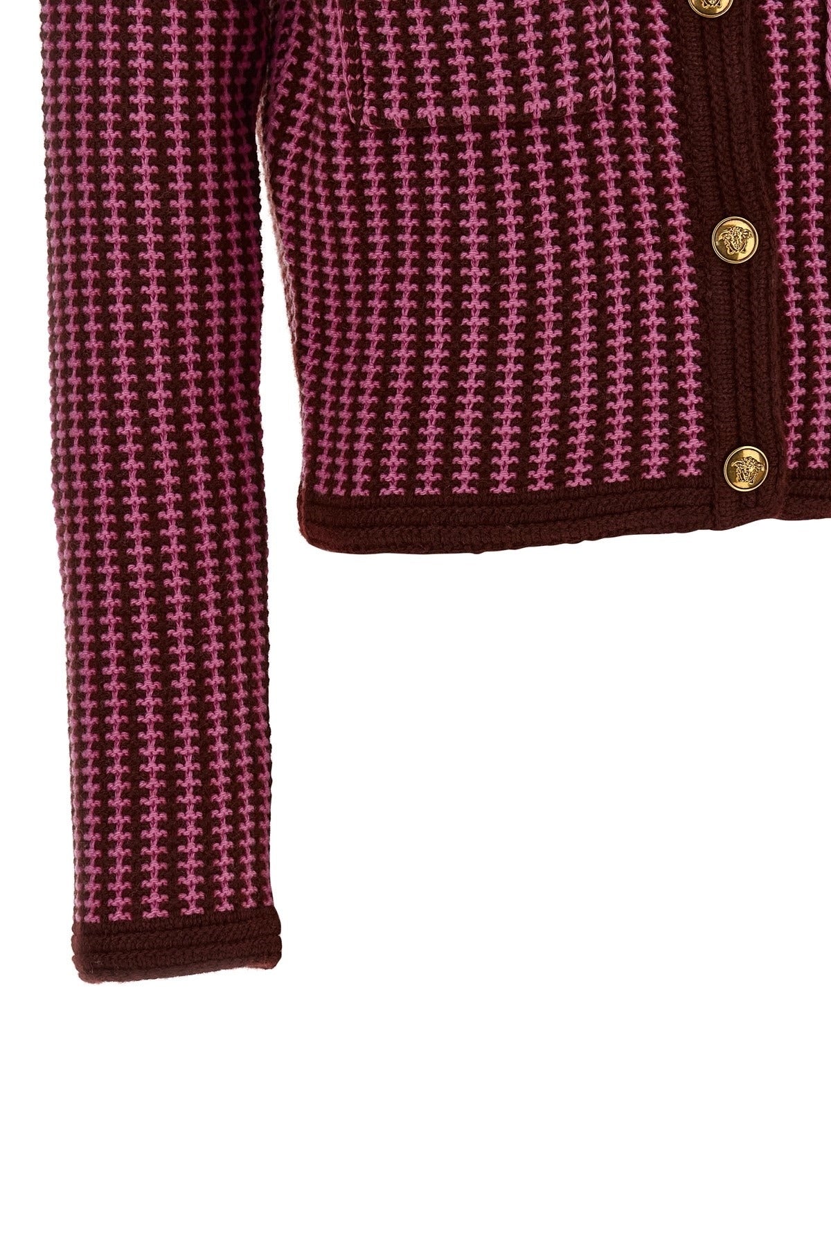 Versace Two-Tone Crochet Cardigan
