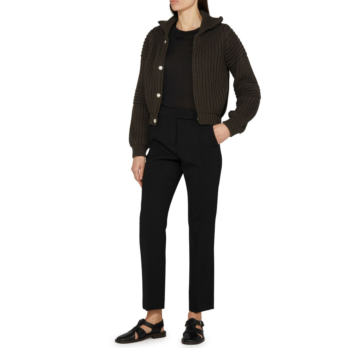 Lemaire Ribbed Knit Hooded Sweater