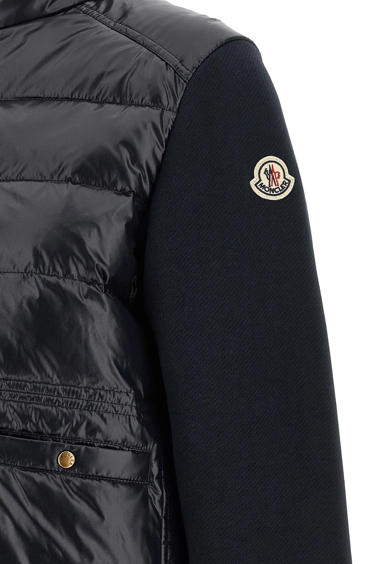 Moncler Two-Material Padded Cardigan
