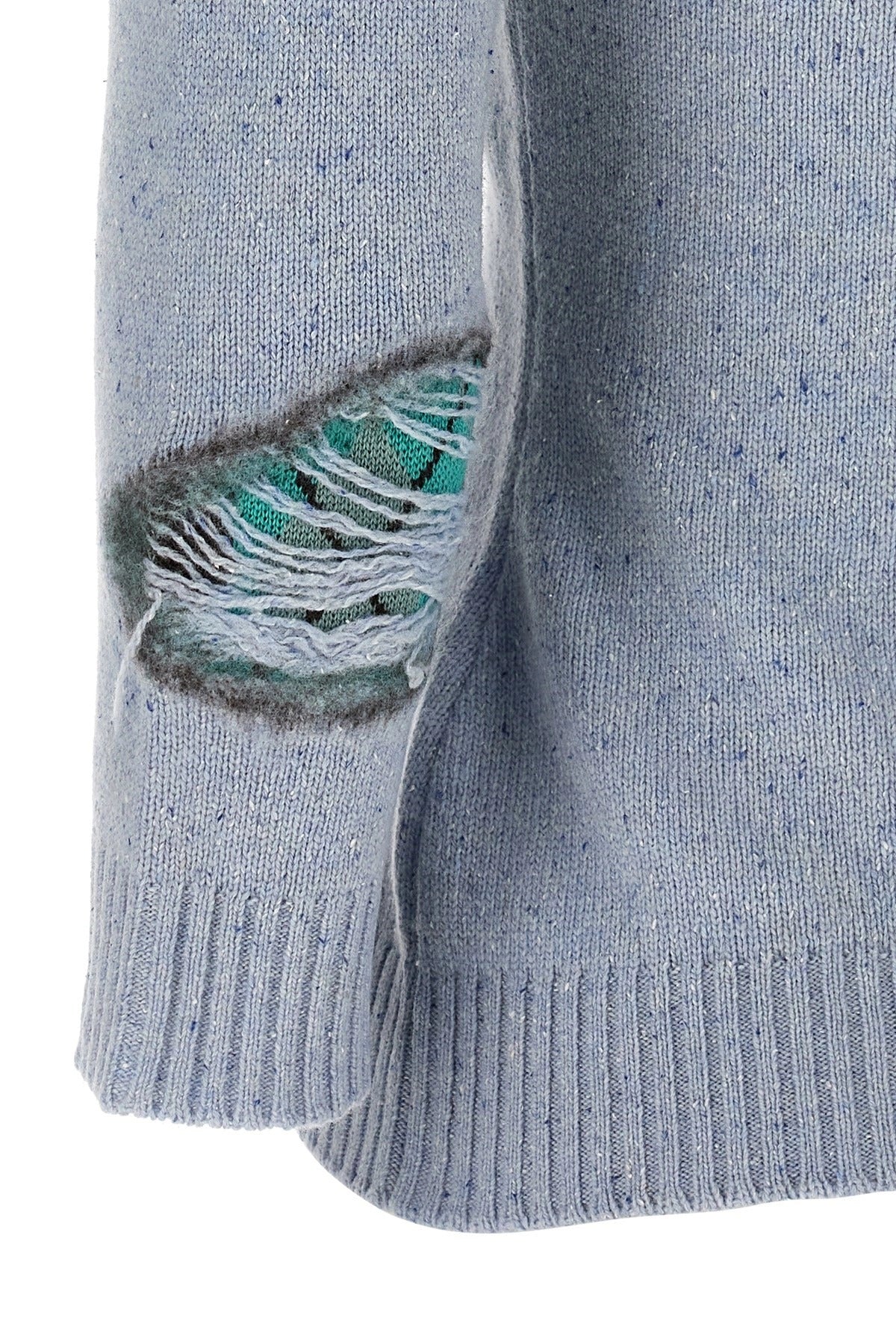 Moschino Distressed Argyle Cardigan