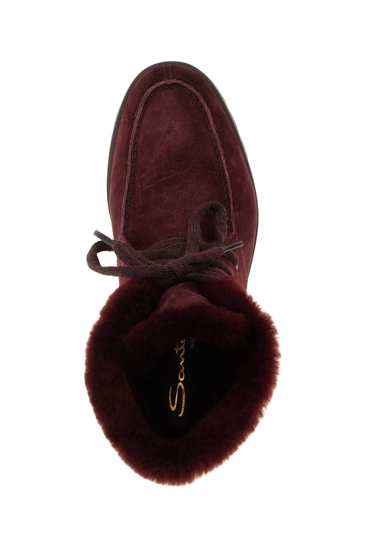 Santoni Burgundy Suede Ankle Boots