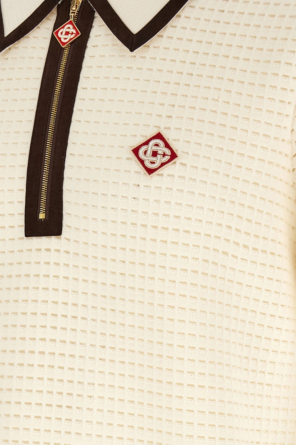 Casablanca Waffle Stitch Knit Polo Shirt