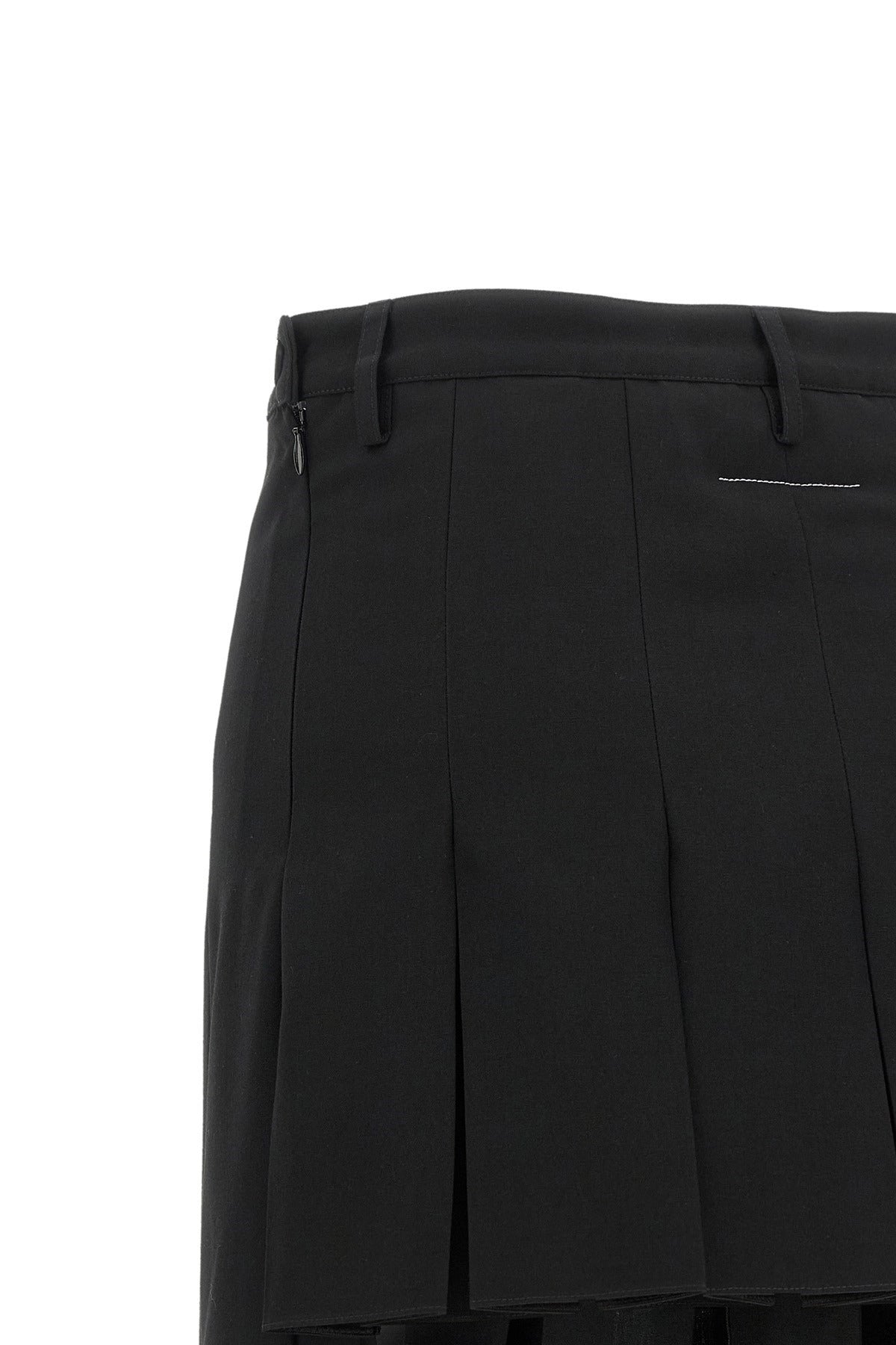 MM6 Maison Margiela Overlapping Pleated Midi Skirt