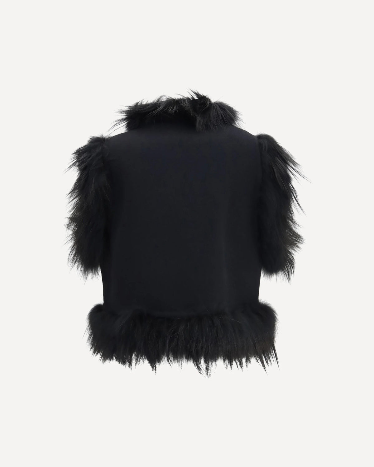 Fendi Virgin Wool Vest With Fur Collar