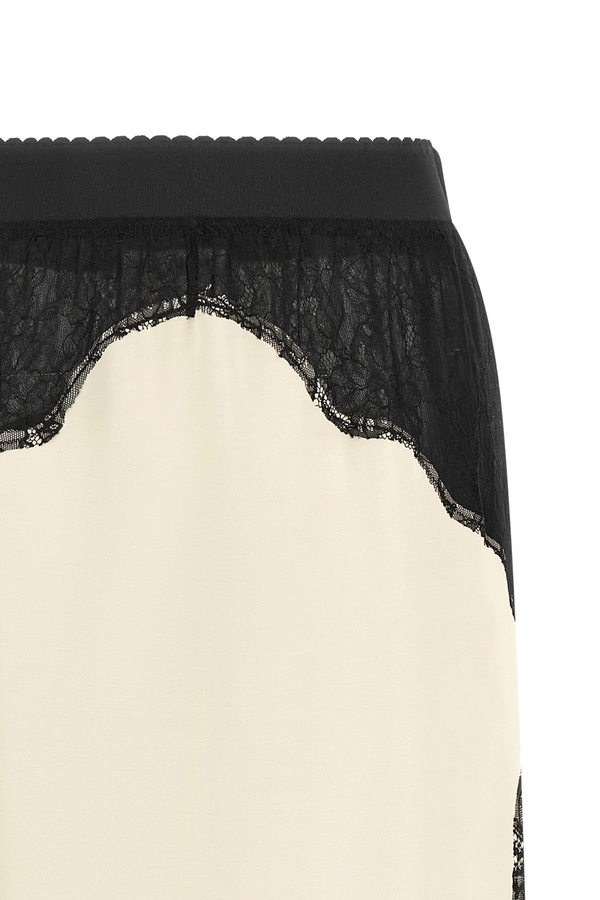 The Attico Lace Insert Midi Skirt