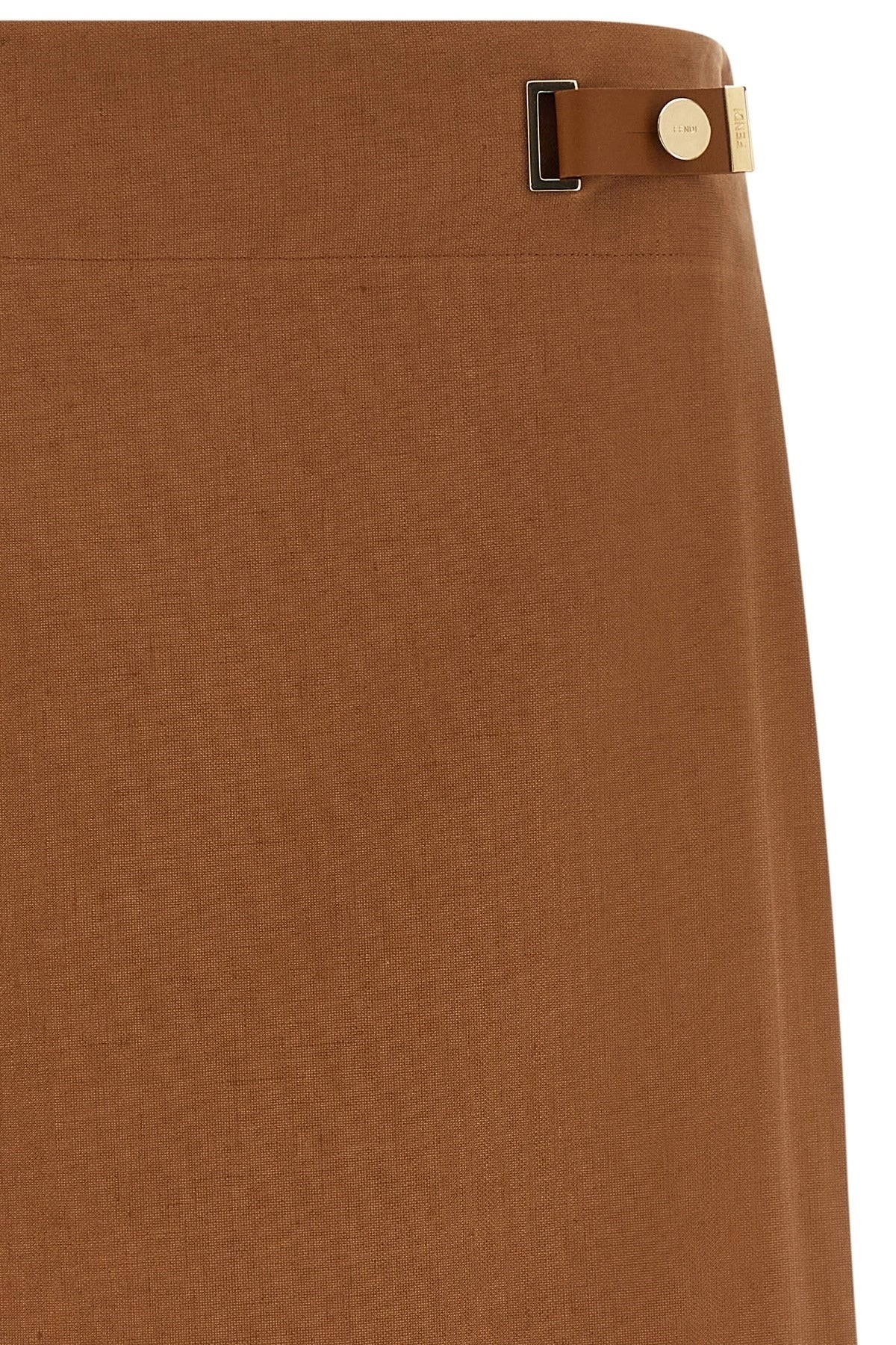 Fendi Linen Midi Skirt