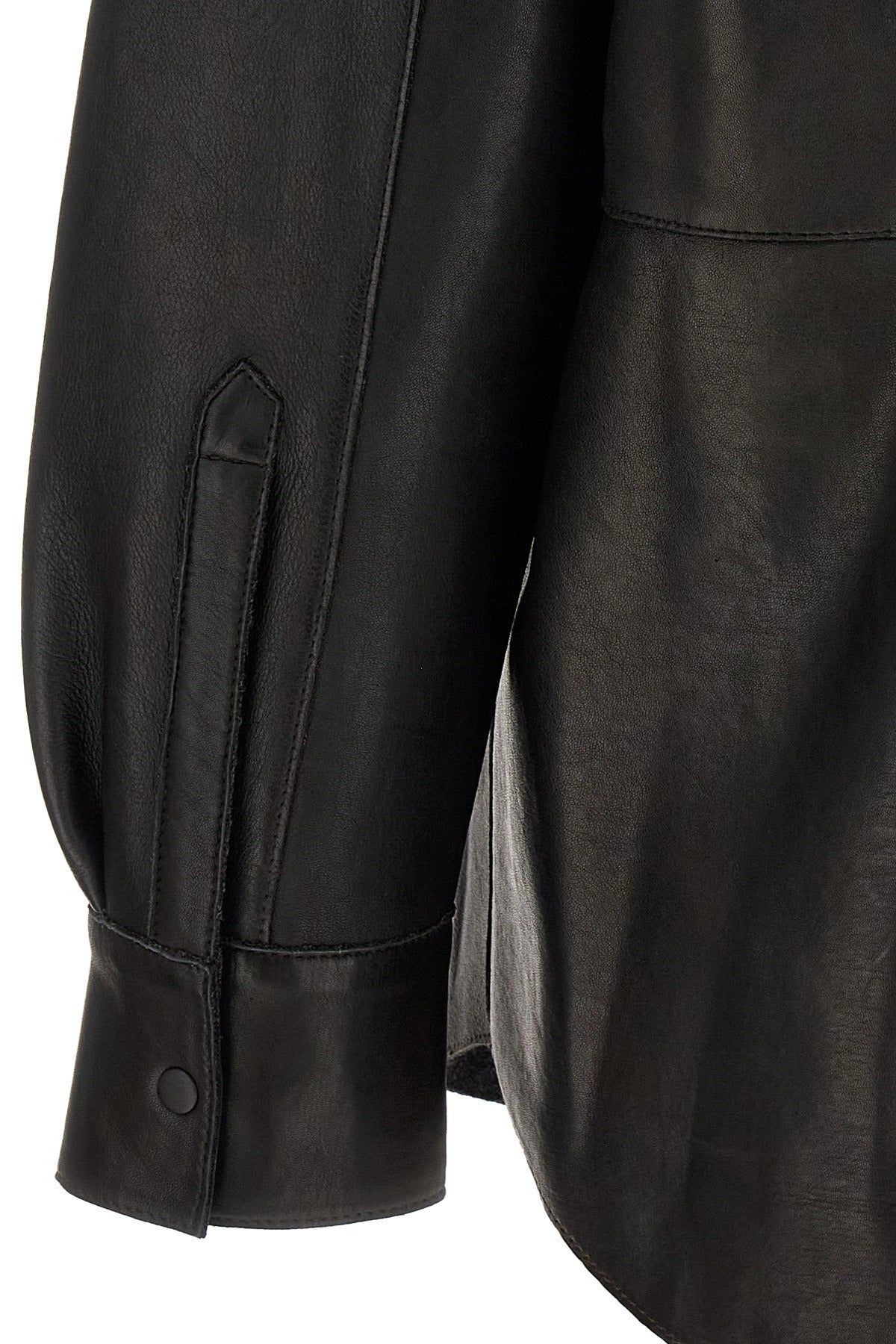 P.A.R.O.S.H. Black Leather Western Shirt