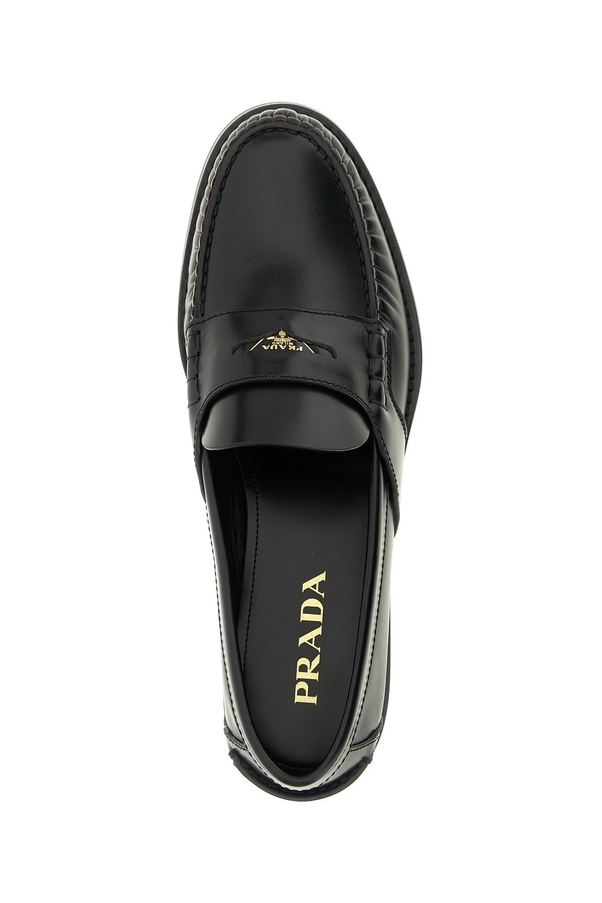 Prada Brushed Calf Leather Loafers