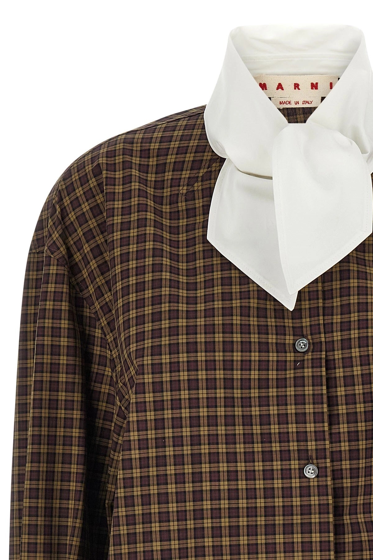 Marni Check Scarf Collar Shirt