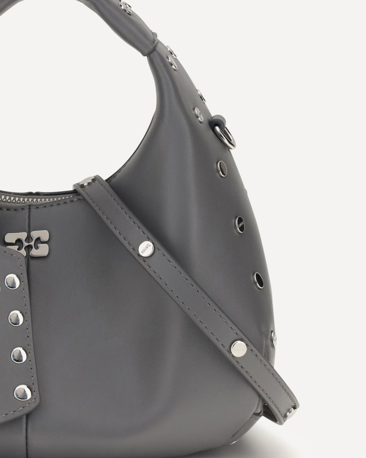 Ganni Mini Studded Hobo Handbag